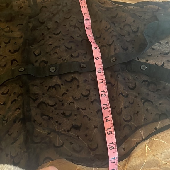 HOT TOPIC Black sheer flocked moon and stars dress - Picture 6 of 6